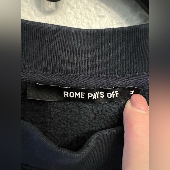 JEAN-MICHEL BASQUIAT COLLECTION Rome Pays Off blue sweatshirt size XL - Picture 5 of 5